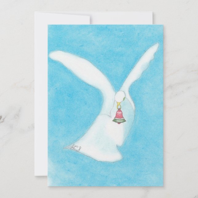 Christmas Dove with Bell Holiday Card (Front)