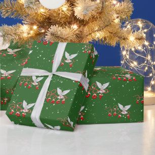 Christmas Dove with Inspiring Holiday Text Wrapping Paper