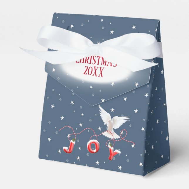 Christmas Dove with Joy Favour Box (Front Side)