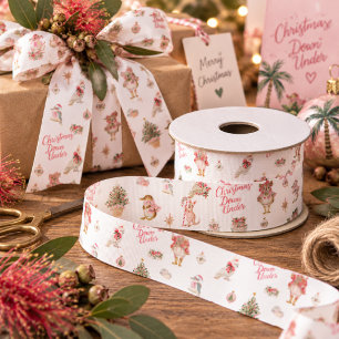 Christmas Down Under Aussie Holiday Animals Grosgrain Ribbon