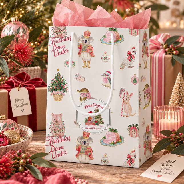 Christmas Down Under Aussie Holiday Animals Medium Gift Bag (Creator Uploaded)