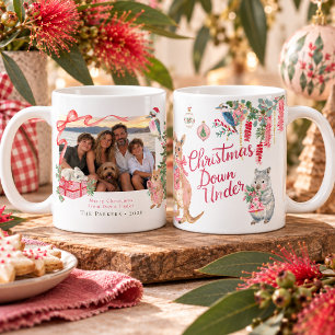 Christmas Down Under Personalised Family Photo Coffee Mug