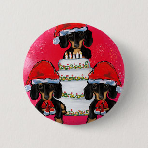 Christmas Doxies 6 Cm Round Badge