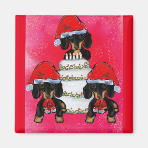 Christmas Doxies Magnet