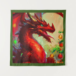 Christmas Dragon 1 Tapestry