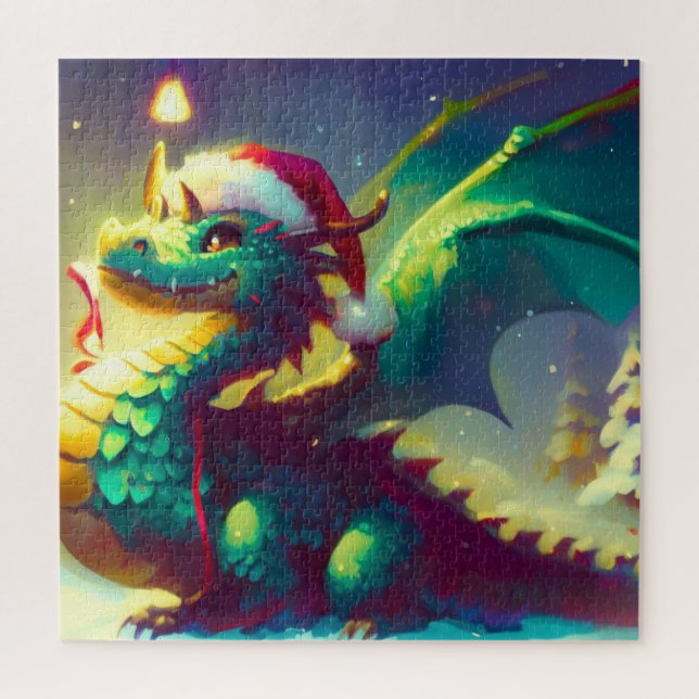 Christmas Dragon (3) Jigsaw Puzzle (Vertical)