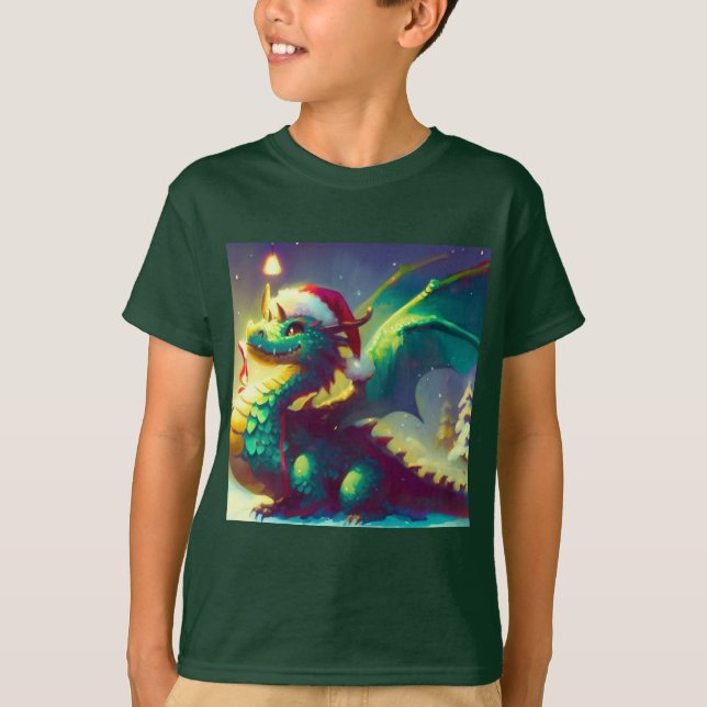 Christmas Dragon 3 T-Shirt (Front)
