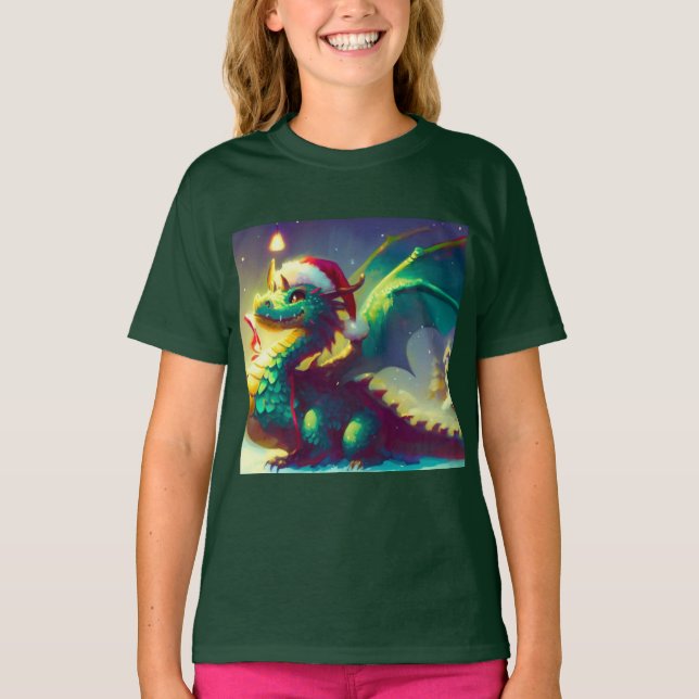 Christmas Dragon 3 T-Shirt (Front)