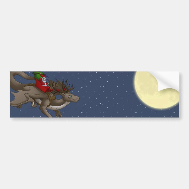 Christmas Dragon Bumper Sticker (Front)