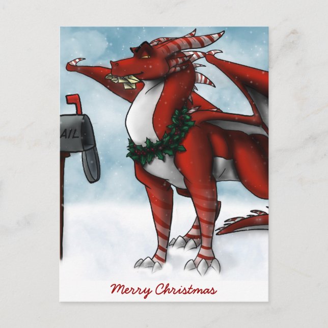 Christmas Dragon Card (Front)