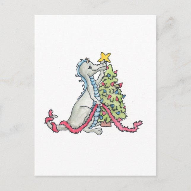 Christmas Dragon Holiday Postcard (Front)