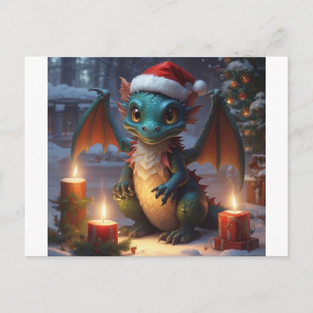 christmas dragon postcard (Front)
