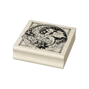 Christmas Dragon Rubber Stamp