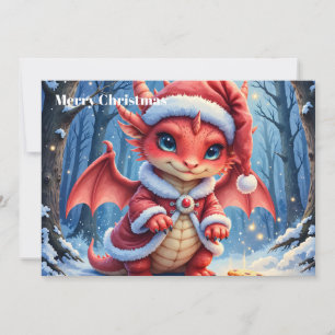 Christmas dragon, too cute to arrest,  holiday card