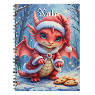 Christmas dragon, too cute to arrest, notebook