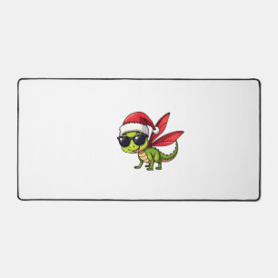 Christmas Dragonfly Santa Hat Funny Xmas Kids Desk Mat