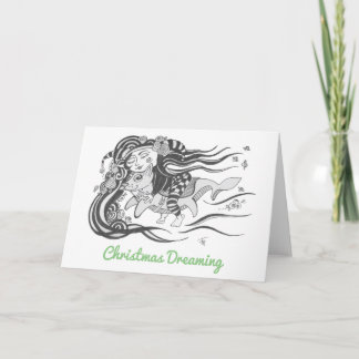 Christmas Dreaming Circus Girl Holiday Card