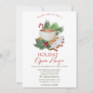 Christmas Drink Cookies Holiday Open House Invitation