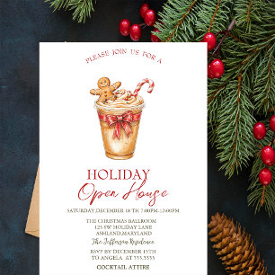 Christmas Drink Gingerbread Holiday Open House Invitation