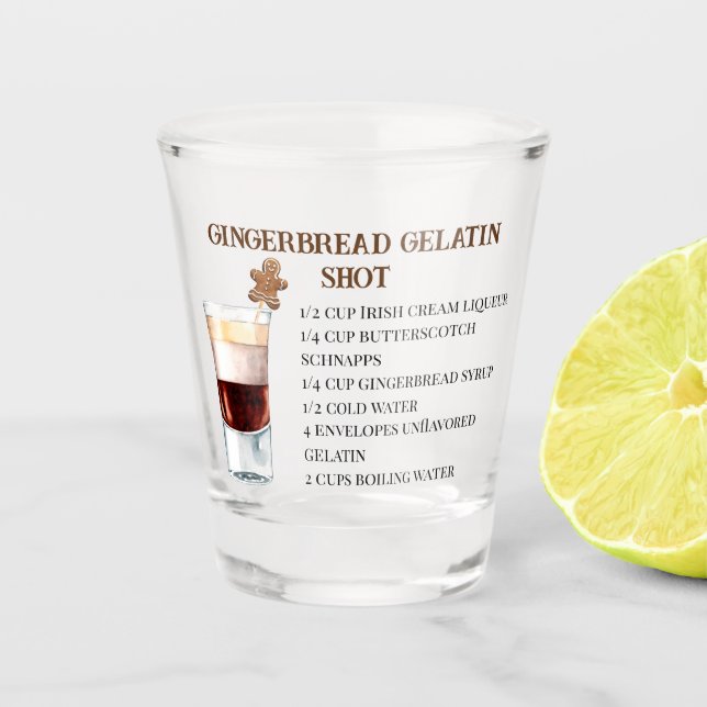 Christmas Drink Recipe Holiday Party Gingerbread  Shot Glass (Front)
