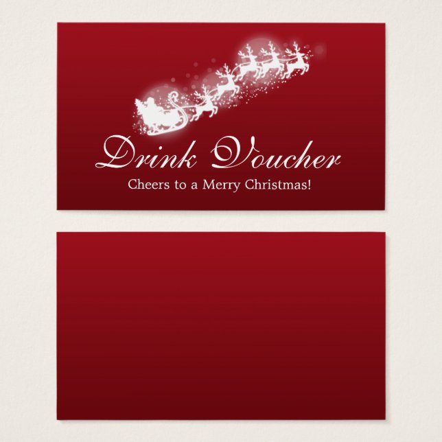 Christmas Drink Voucher Santa Red (Front & Back)