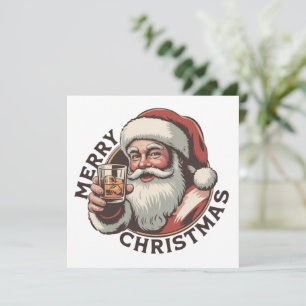 Christmas Drinking Bourbon Party Whiskey Lover Holiday Card