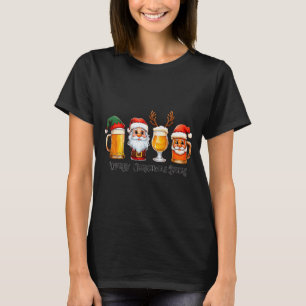 Christmas Drinking Merry Christmas Santa Beer T-Shirt