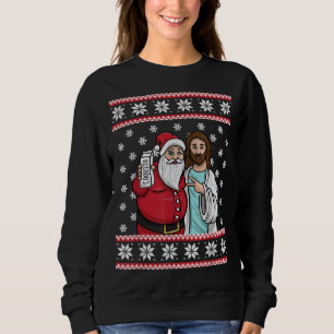 Christmas Drinking Party Santa Jesus Jingle Bro Co Sweatshirt