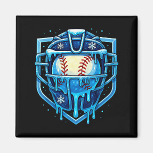 Christmas Drip Baseball Catcher Mask Ice Cream Dri Magnet