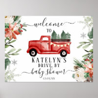 Christmas Drive By Baby Shower Welcome Sign