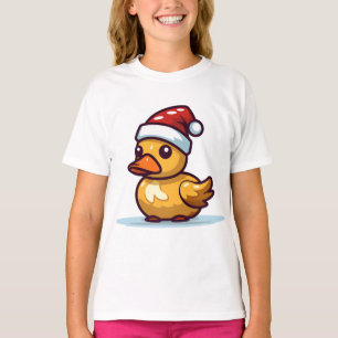 Christmas Duck in Santa hat T-Shirt