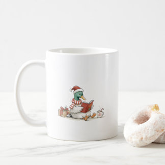 Christmas Duck Reading Book for Cozy Holiday Reade Coffee Mug