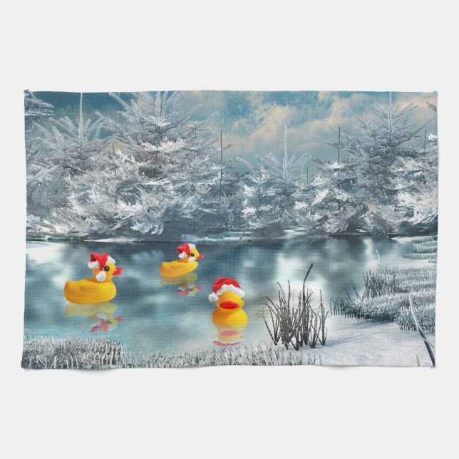 Christmas duck tea towel (Horizontal)
