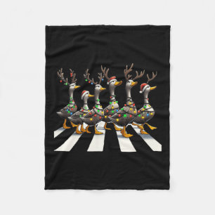 Christmas Ducks Cute Animals Christmas Lover Ducks Fleece Blanket