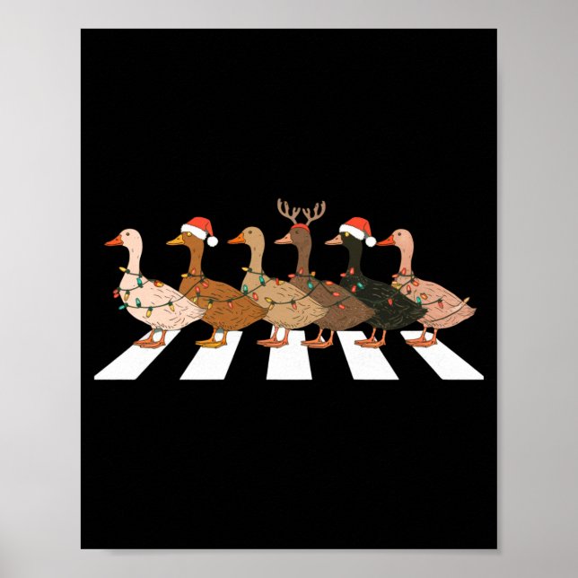 Christmas Ducks Funny Animals Xmas Farm Lover Gift Poster (Front)