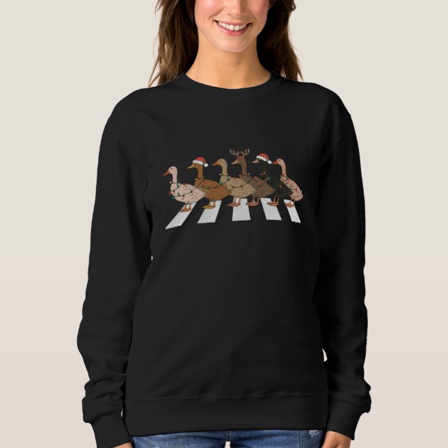 Christmas Ducks Funny Animals Xmas Farm Lover Gift Sweatshirt (Front)
