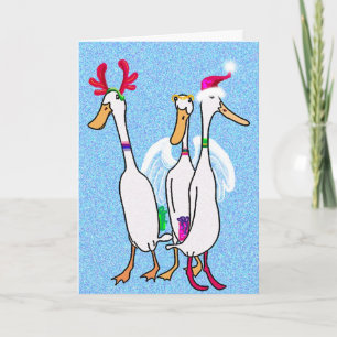 Christmas ducks holiday card