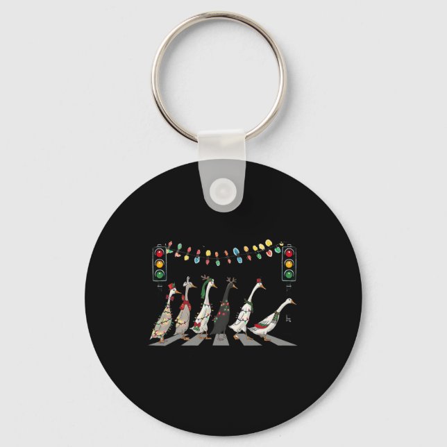 Christmas Ducks  Key Ring (Front)