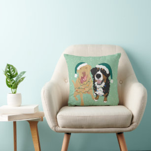 Christmas Dudley And Bernese Cushion