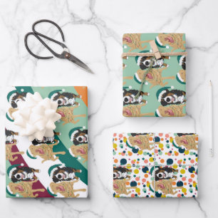 Christmas Dudley Labrador and Bernese Mountain Dog Wrapping Paper Sheet