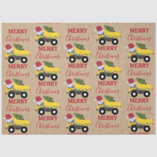 Christmas Dump Truck Construction Trucks Tissue Paper
