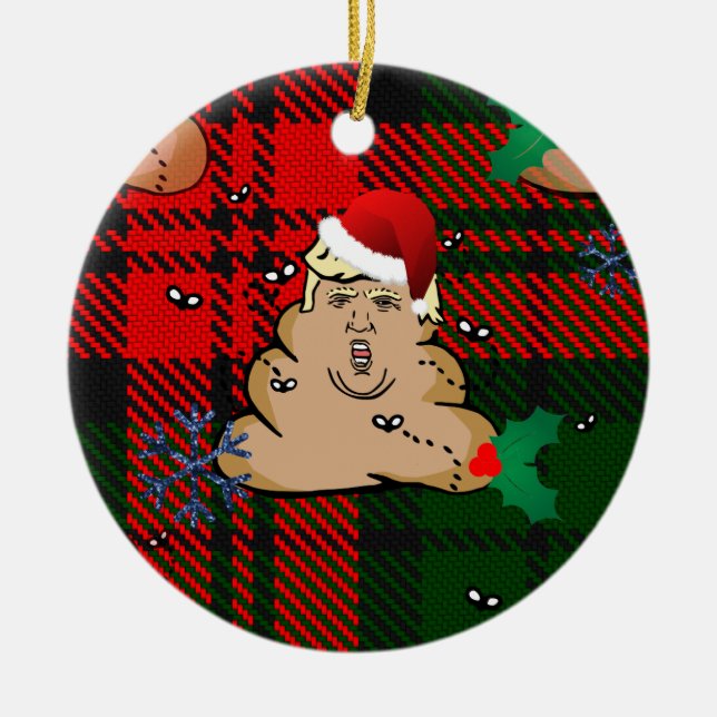 christmas dump trump ceramic tree decoration (Front)