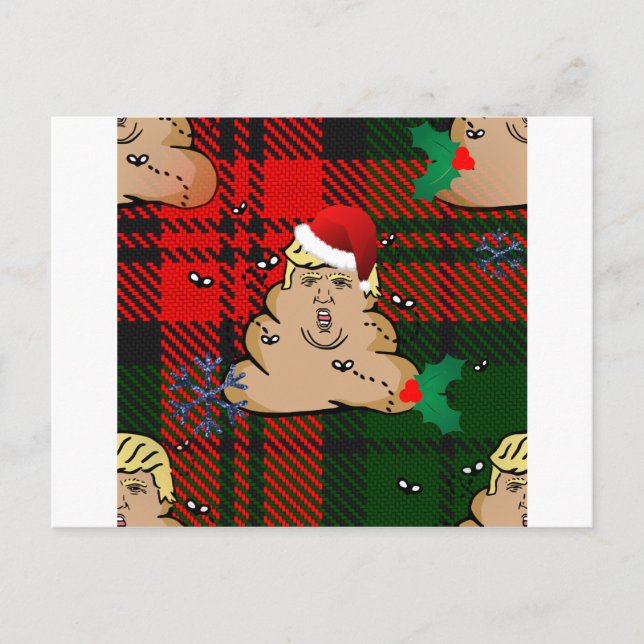 christmas dump trump holiday postcard (Front)
