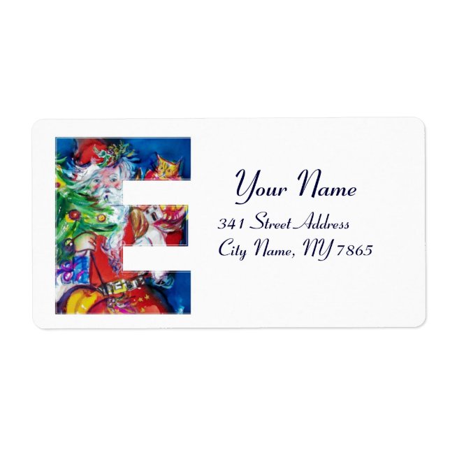 CHRISTMAS E LETTER / SANTA WITH CHRISTMAS TREE (Front)