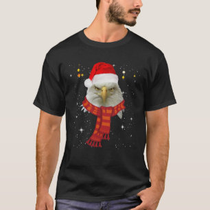 Christmas Eagle Patriotic Bald Eagle with Santa Ha T-Shirt