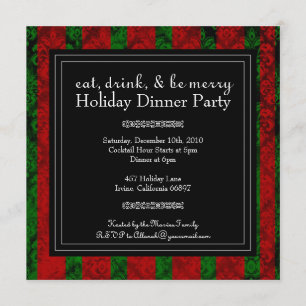 Christmas Eat, Drink and Be Merry  Party  Invite