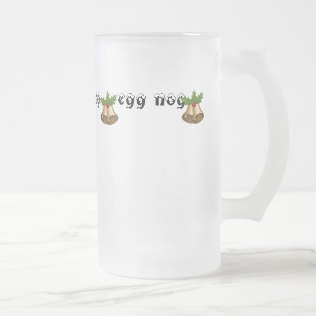 Christmas Egg Nog Frosted 16 oz Frosted Glass Mug (Right)