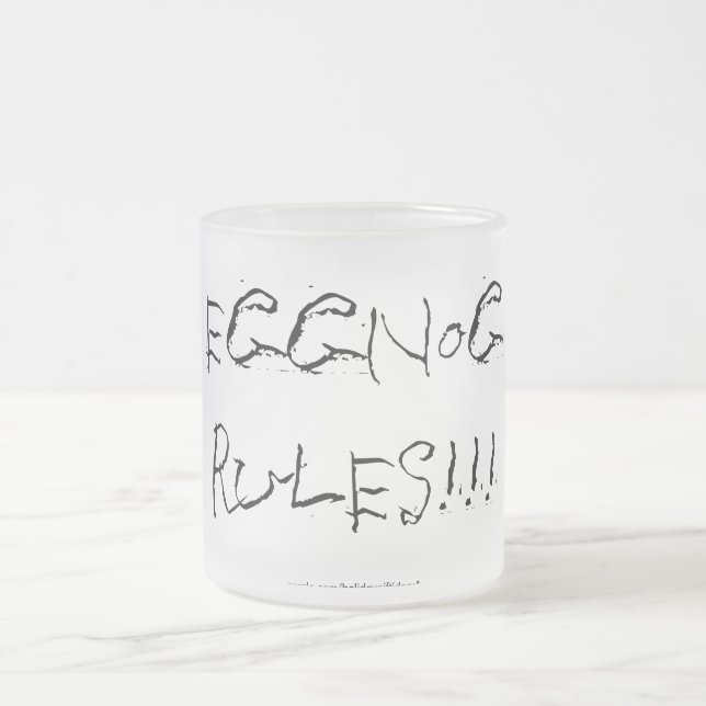 Christmas "eggnog rules" - frosted glass mug (Center)