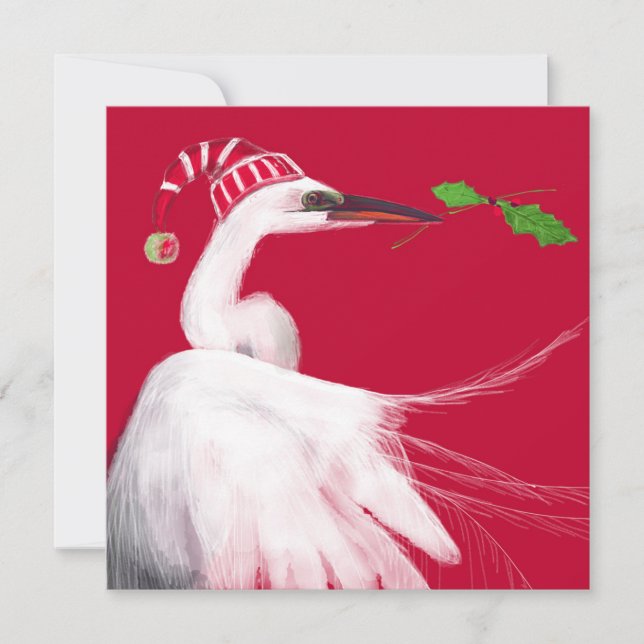 Christmas Egret Card (Front)