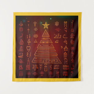 Christmas Egyptian Hieroglyphs 1 Tapestry